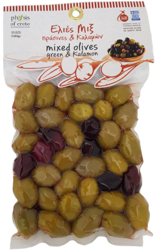 Physis of Crete oliwki niedrylowane zielone i ciemne mix 250g