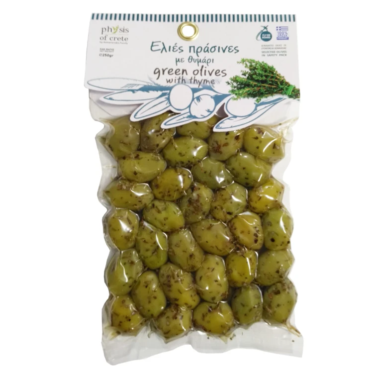 Physis of Crete oliwki niedrylowane zielone z tymiankiem 250g