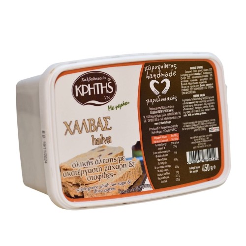 Cretan Halva chałwa z Krety pełnoziarnista z rodzynkami (RAW) 450g