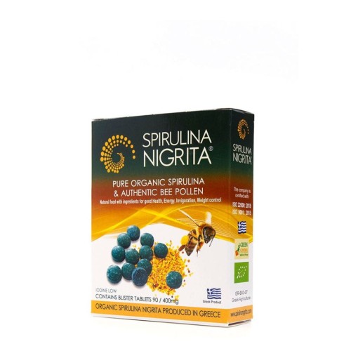 Spirulina Nigrita z pyłkiem pszczelim 90 tabletek (36g) BIO