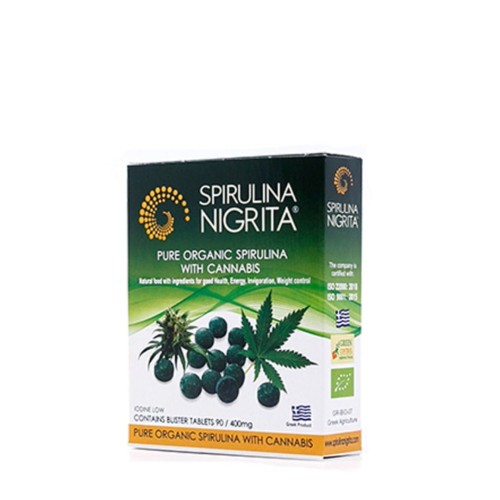 Spirulina Nigrita z konopią (cannabis THC<0.2%) 90 tabletek (36g)  BIO