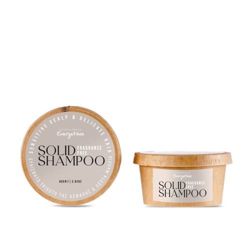 Szampon w kostce "SOLID"do wrażliwej skóry głowy, włosów delikatnych bezzapachowy 80gr