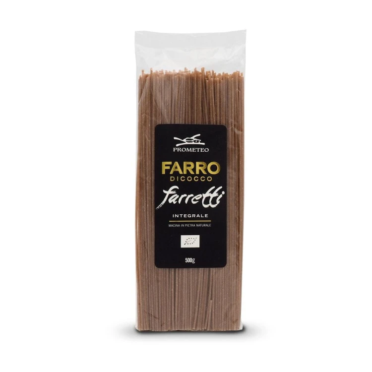 Prometeo makaron pełnoziarnisty z pszenicy płaskurki (emmer) spagetti 500g BIO