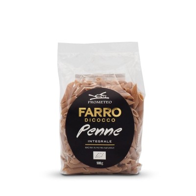 Prometeo makaron pełnoziarnisty z pszenicy płaskurki (emmer)  "penne" 500g BIO