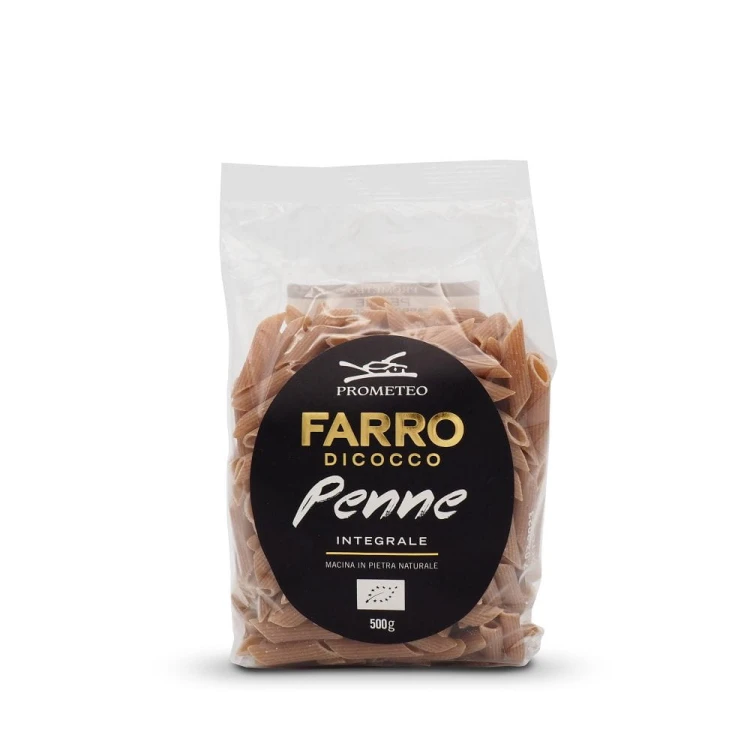 Prometeo makaron pełnoziarnisty z pszenicy płaskurki (emmer) penne 500g BIO