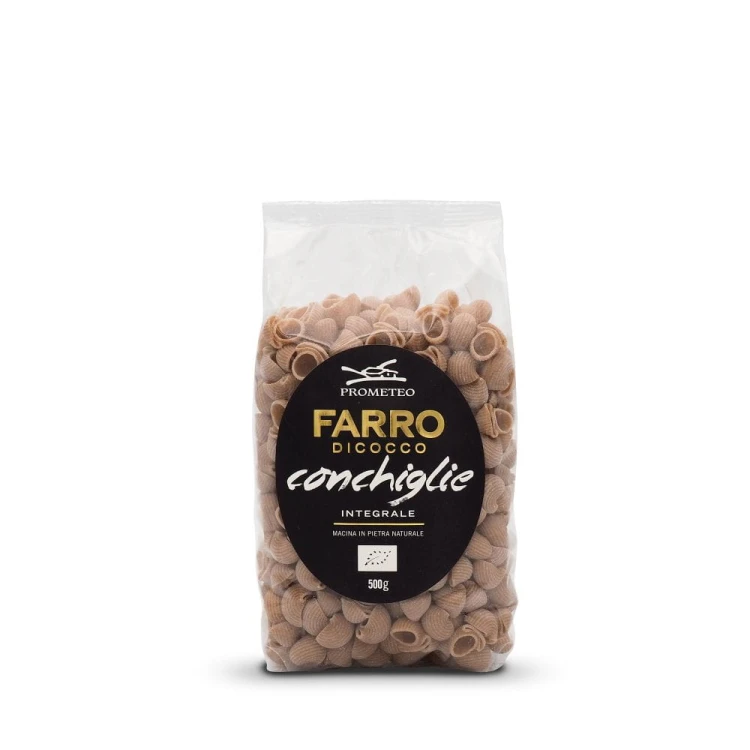 Prometeo makaron pełnoziarnisty z pszenicy płaskurki (emmer) conchiglie 500g BIO