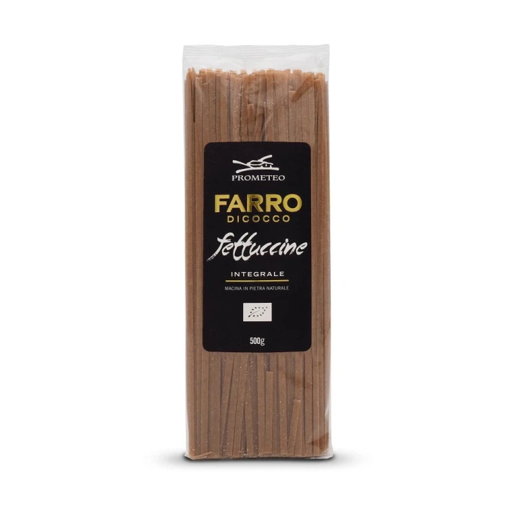 Prometeo makaron pełnoziarnisty z pszenicy płaskurki (emmer) fettuccine 250g BIO
