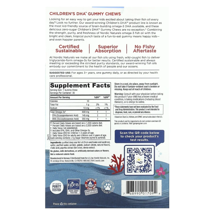 Nordic Naturals Children's DHA Gummies 600mg 30 żelków – zdjęcie 2
