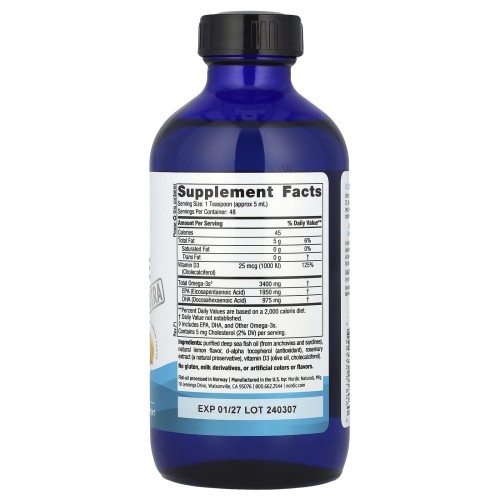 Nordic Naturals Ultimate Omega Xtra, 3400 mg Cytryna 237 ml – zdjęcie 2