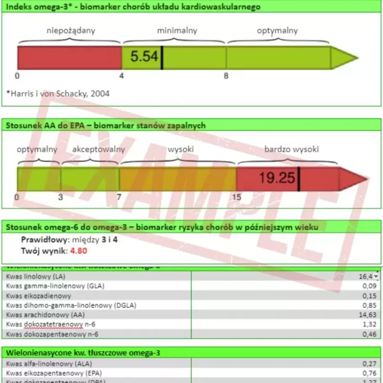 Igennus OPTI O-3 Test poziomu kwasów tłuszczowych w laboratorium Omegametrix GmbH Niemcy – zdjęcie 4