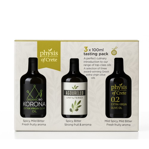 Physis of Crete oliwa extra virgin zestaw degustacyjny 0.2 / Korona BIO / Agoureleo 3x 100ml