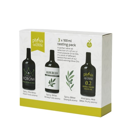 Physis of Crete oliwa extra virgin zestaw degustacyjny 0.2 / Korona BIO / Agoureleo 3x 100ml – zdjęcie 3