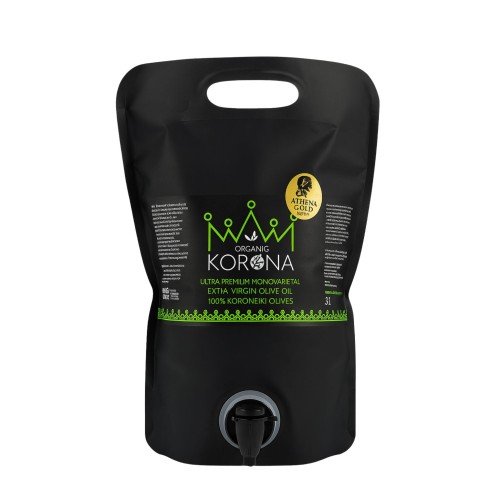 Physis of Crete oliwa extra virgin Korona premium bag-in-box 3l BIO (NMR: Suma 1477 mg/kg , Index D1 396 mg/kg)