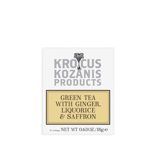 Krocus Kozanis herbata zielona z imbirem, lukrecjąi i szafranem (10 torebek) 18g