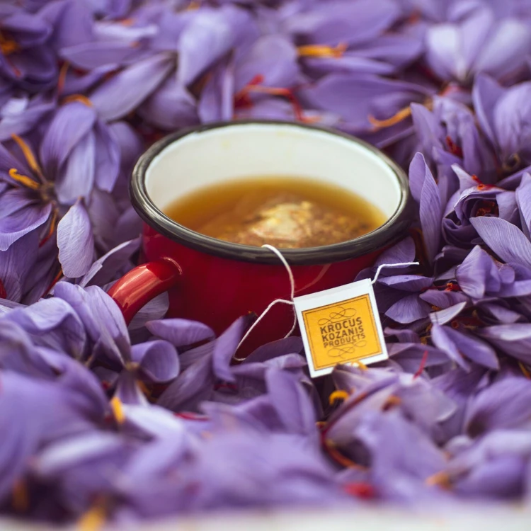 Krocus Kozanis herbata rooibos z szałwią, werbeną i szafranem (10 torebek) 18g – zdjęcie 2