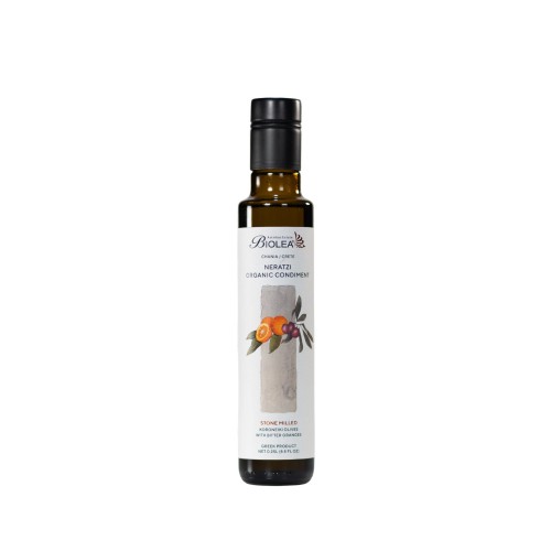 Biolea Neratzi oliwa extra virgin tradycyjnie tłoczona kamiennymi żarnami z pomarańczami PDO Chania 250ml BIO