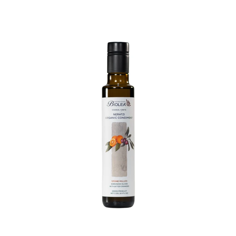 Biolea Neratzi oliwa extra virgin tradycyjnie tłoczona kamiennymi żarnami z pomarańczami PDO Chania 250ml BIO