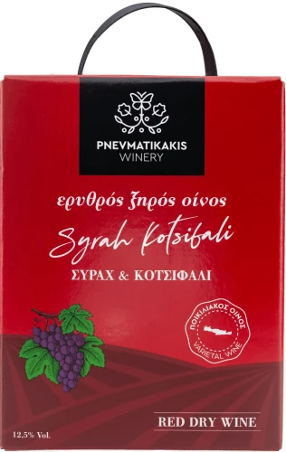 Pnevmatikakis wino czerwone wytrawne z Krety (Syrah & Kotsifali) 3L