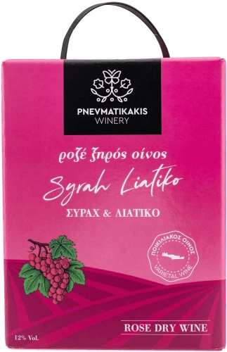 Pnevmatikakis wino różowe wytrawne z Krety (Syrah & Liatiko) 3L