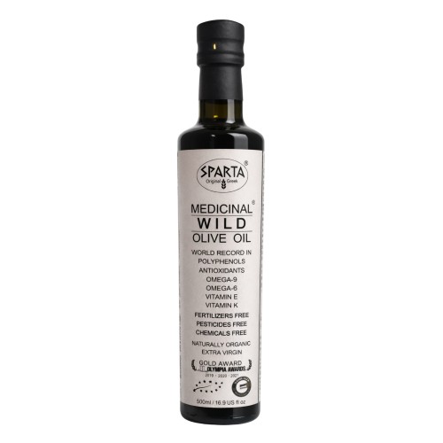 Sparta Medicinal oliwa extra virgin ultra high phenolic „White Label” 250 ml BIO (NMR: Suma 3083mg/kg , Index D1 2795mg/kg)