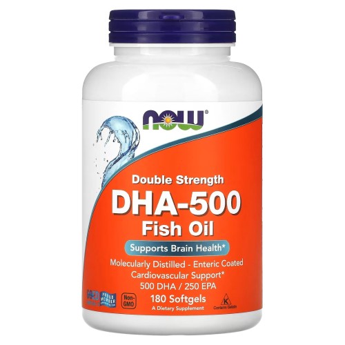 Now Foods DHA-500, 500 mg DHA / 250 mg EPA 180 kapsułek
