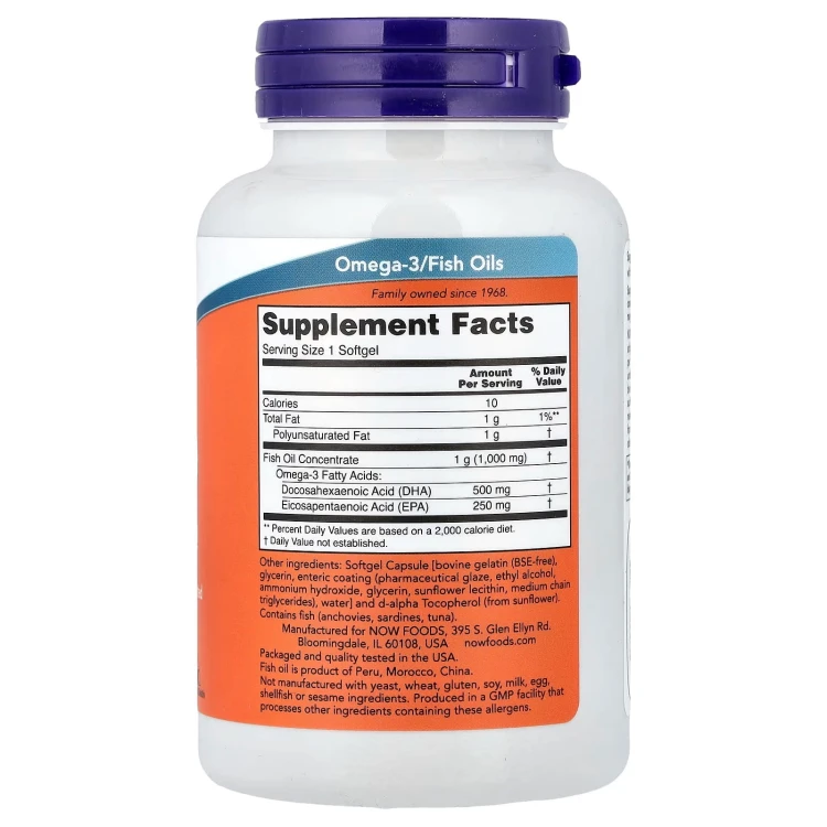 Now Foods DHA-500, 500 mg DHA / 250 mg EPA 90 kapsułek – zdjęcie 2
