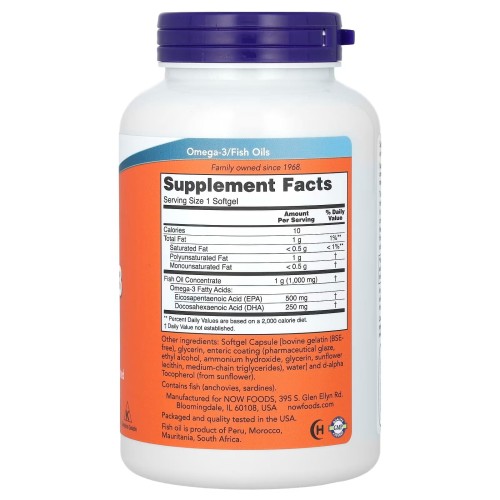 Now Foods Ultra Omega-3 500 mg EPA / 250 mg DHA 180 kapsułek – zdjęcie 2