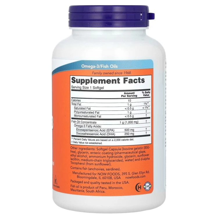 Now Foods Ultra Omega-3 500 mg EPA / 250 mg DHA 180 kapsułek – zdjęcie 2
