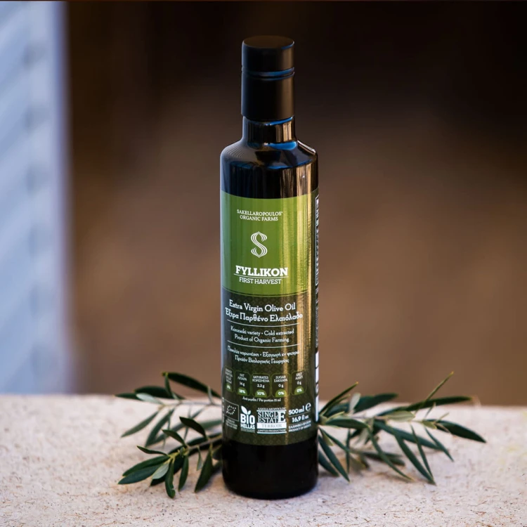 Sakellaropoulos oliwa extra virgin Fyllikon First Harvest 500ml BIO – zdjęcie 6