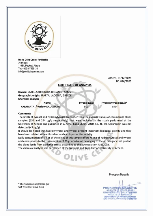 Sakellaropoulos oliwki Kalamata marynowane w oliwie extra virgin niepasteryzowane premium 250 g BIO – zdjęcie 4