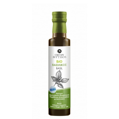 Cretan Mythos oliwa extra virgin aromatyzowana bazylią 250ml BIO