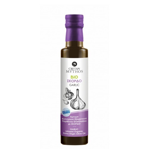 Cretan Mythos oliwa extra virgin aromatyzowana czosnkiem 250ml BIO