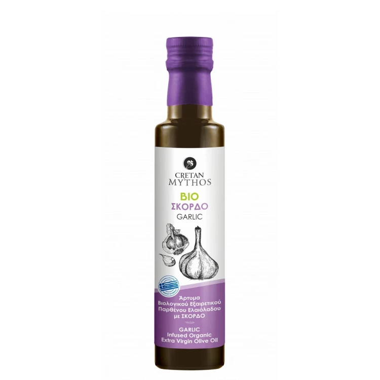 Cretan Mythos oliwa extra virgin aromatyzowana czosnkiem 250ml BIO