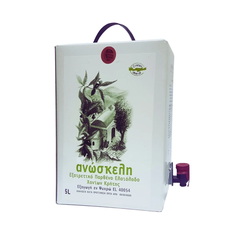 Anoskeli oliwa extra virgin P.D.O. Kolymvari Bag in box 3L
