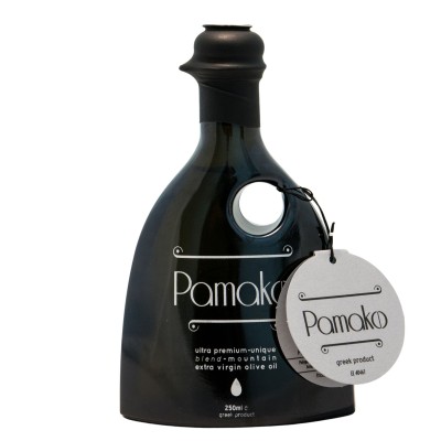 Pamako oliwa wczesnego zbioru extra virgin ultra premium Blend Tsounati/Koroneiki 250ml BIO (NMR: Suma 1466 mg/kg , Index D1 945 mg/kg)