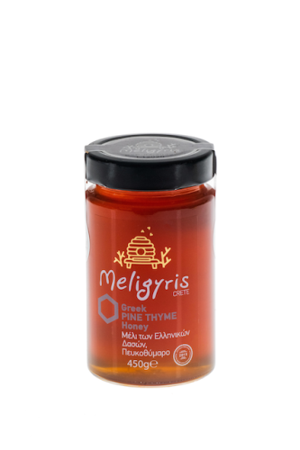 Meligyris miód z Krety sosna tymianek 450g Wyprzedaż sezonu BB.08.2026