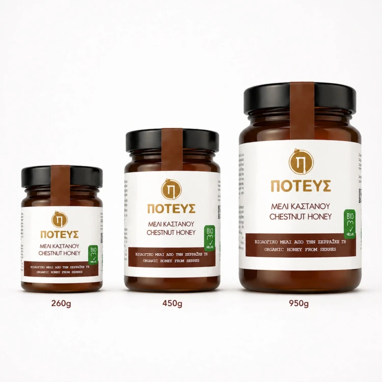 Poteus miód z Serres kasztanowy premium 450g BIO