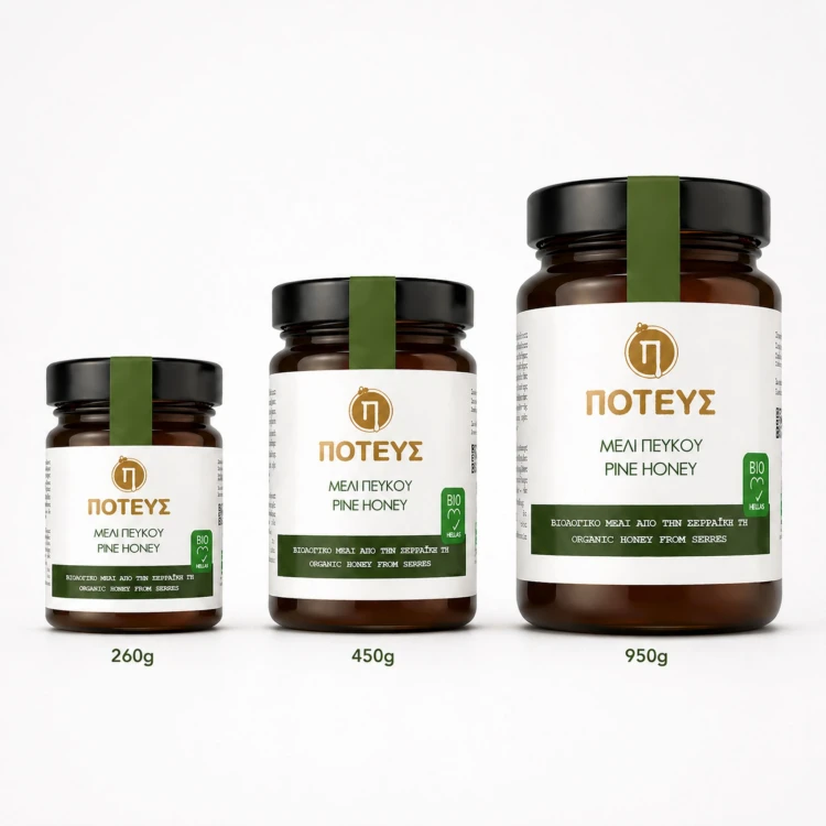 Poteus miód z Serres sosnowy premium 950g BIO
