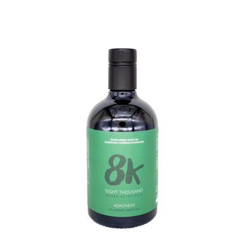 8K oliwa wczesnego zbioru extra virgin ultra premium Koroneiki Monovarietal 500ml