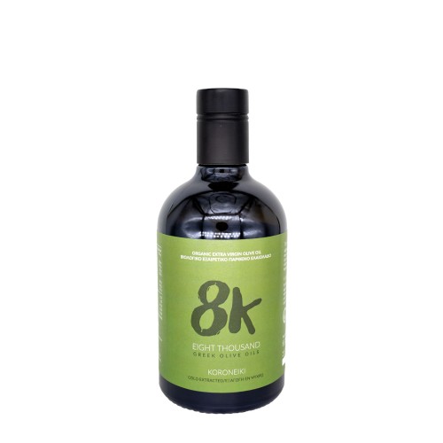 8K oliwa wczesnego zbioru extra virgin ultra premium Koroneiki Monovarietal 500ml BIO