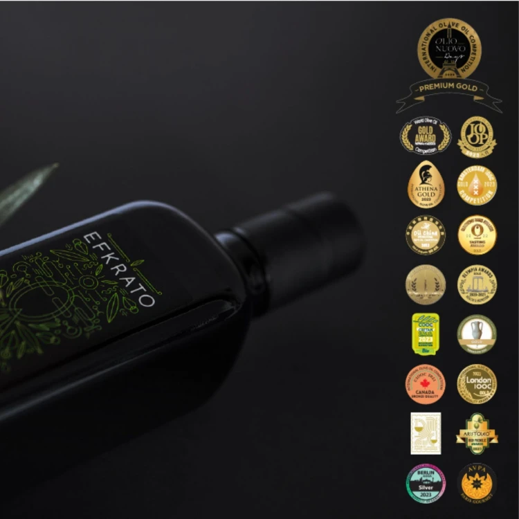 Efkrato oliwa extra virgin premium wczesny zbiór Tsounati 500ml BIO – zdjęcie 3