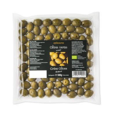 Epikouros oliwki zielone niedrylowane pakowane w atmosferze ochronnej 500g BIO