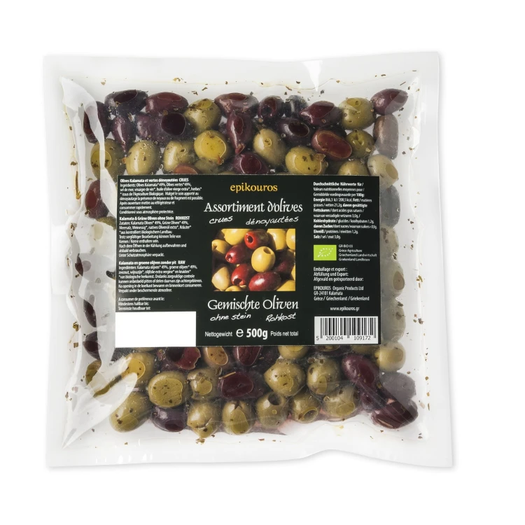 Epikouros oliwki mix drylowane pakowane w atmosferze ochronnej 500g BIO