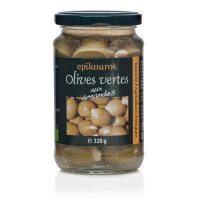 Epikouros  oliwki zielone z migdałami 320g BIO