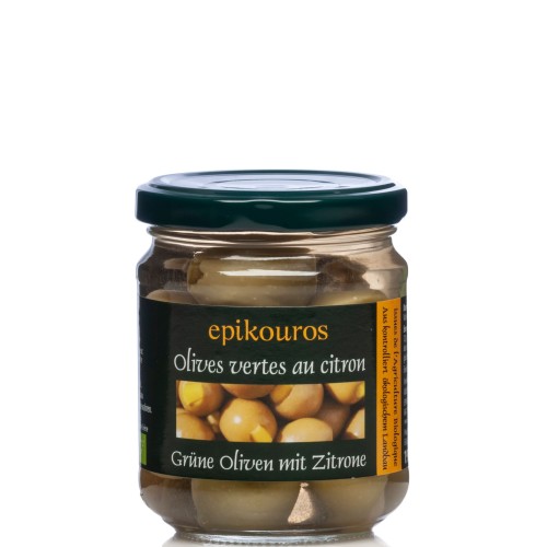 Epikouros  oliwki zielone z cytryną 320g BIO