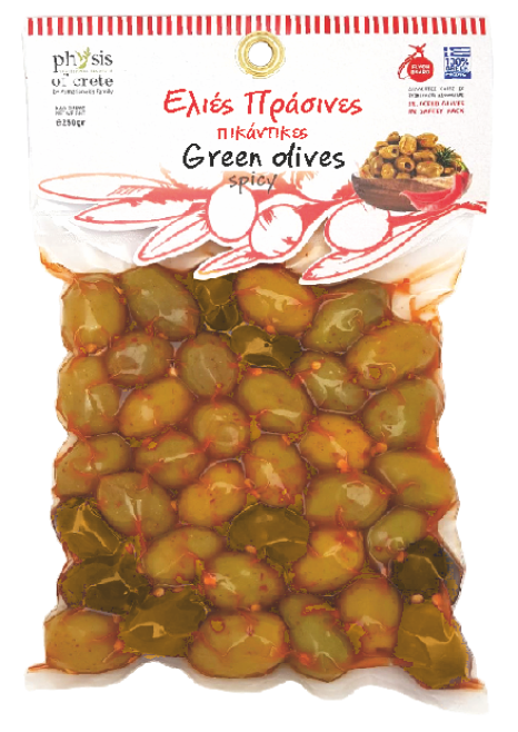 Physis of Crete oliwki niedrylowane zielone z chilli 250g