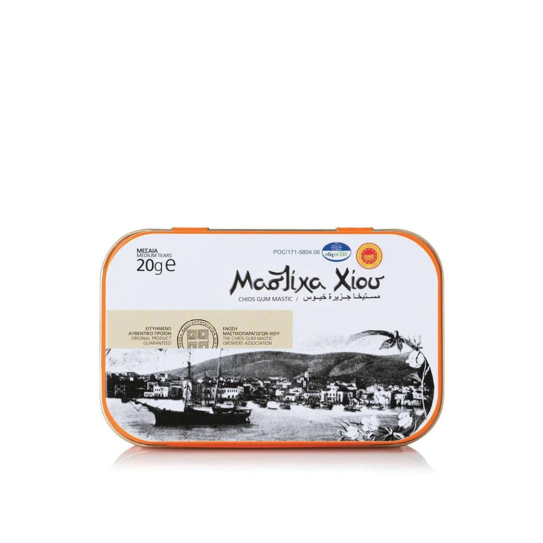 Mastyks z Chios (mastiha) - żywica 20g (M) PDO metalbox – zdjęcie 4
