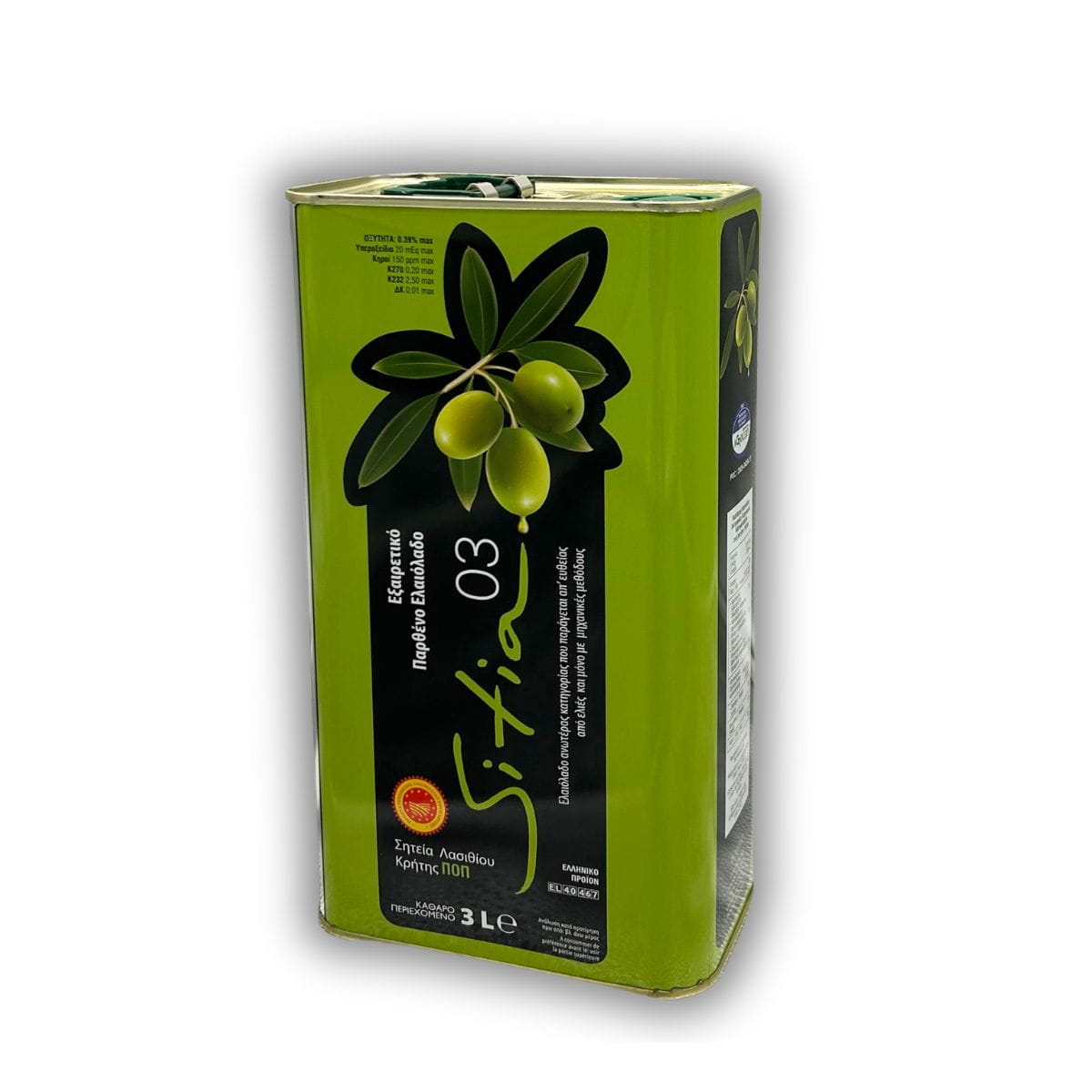 Terra Zakros oliwa extra virgin PDO Sitia 3L