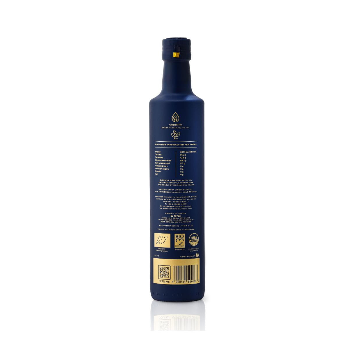 Corinto oliwa extra virgin Manaki 500ml BIO – zdjęcie 2