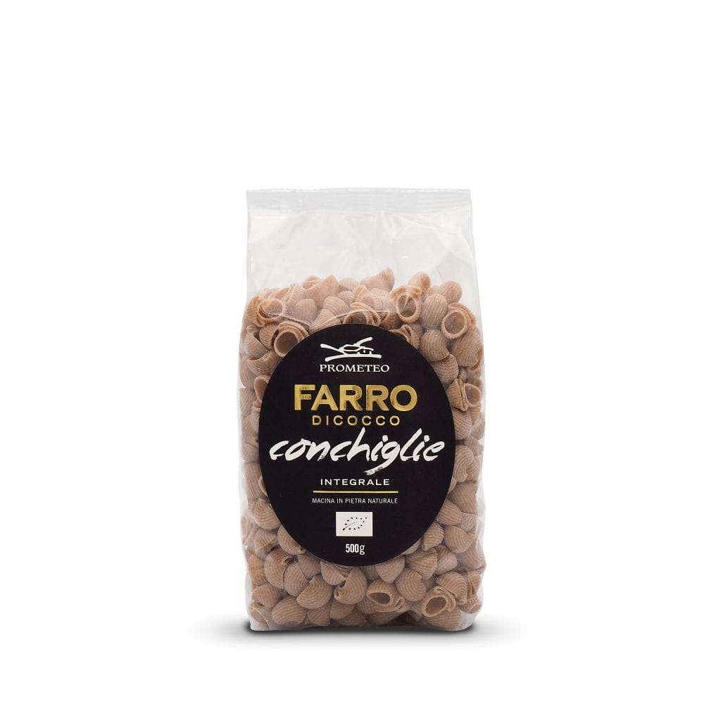 Prometeo makaron pełnoziarnisty z pszenicy płaskurki (emmer) conchiglie 500g BIO